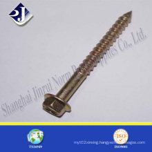 Hexagonal Flange Wood Screw Yellow Zinc